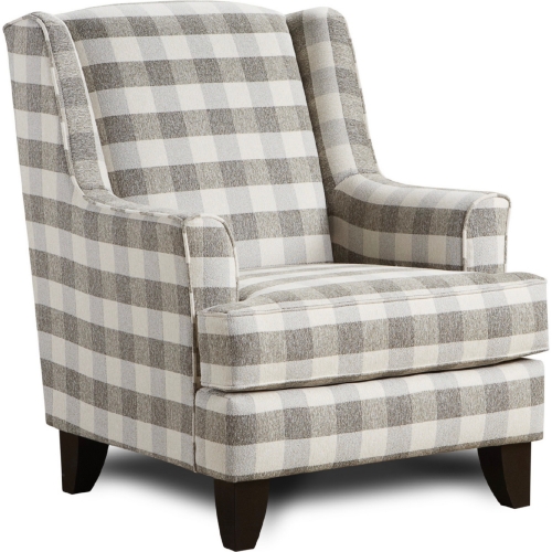 Accent Chair in Brock Berber Off White Check Fabric